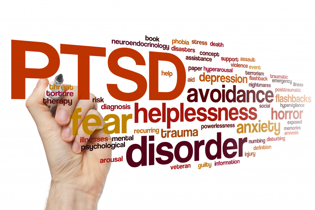 PTSD word cloud concept of anxiety