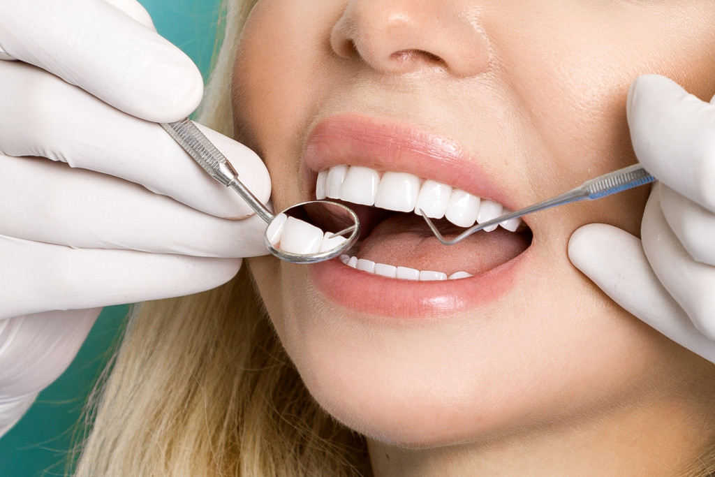 woman in dentist for checkup